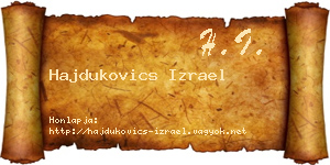 Hajdukovics Izrael névjegykártya